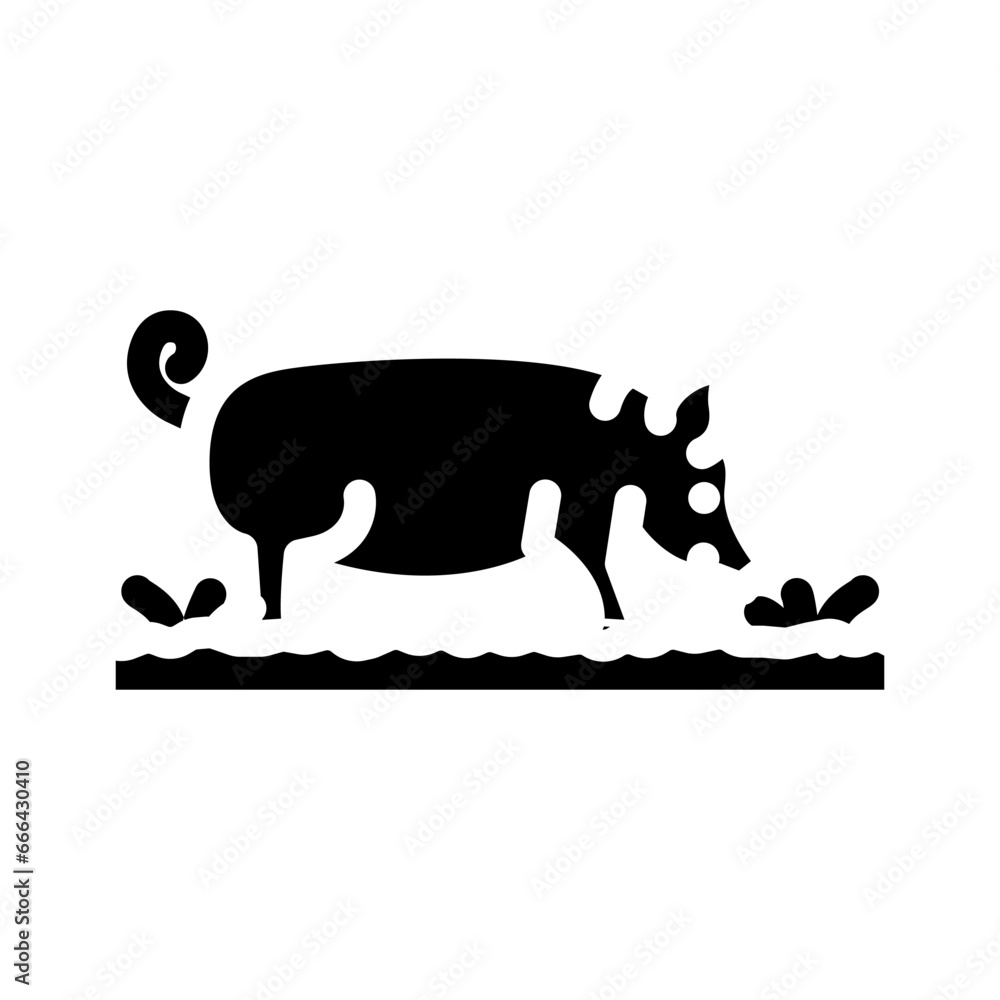 pig field animal glyph icon vector. pig field animal sign. isolated symbol illustration pig field animal glyph icon vector. pig field animal sign. isolated symbol illustration