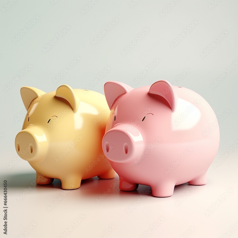 piggy bank with coins. Pastel background. 3D rendering. Financial and investment business concepts
piggy bank with coins. Pastel background. 3D rendering. Financial and investment business concepts