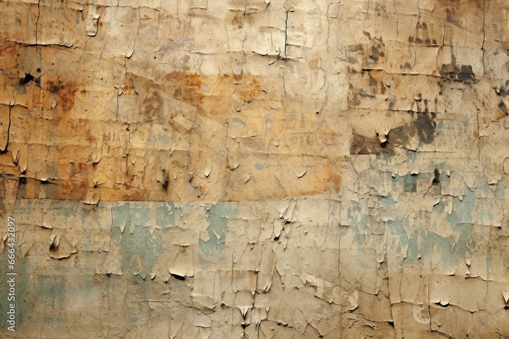 Texture with aged and worn appearance resembling old paper. Generative AI