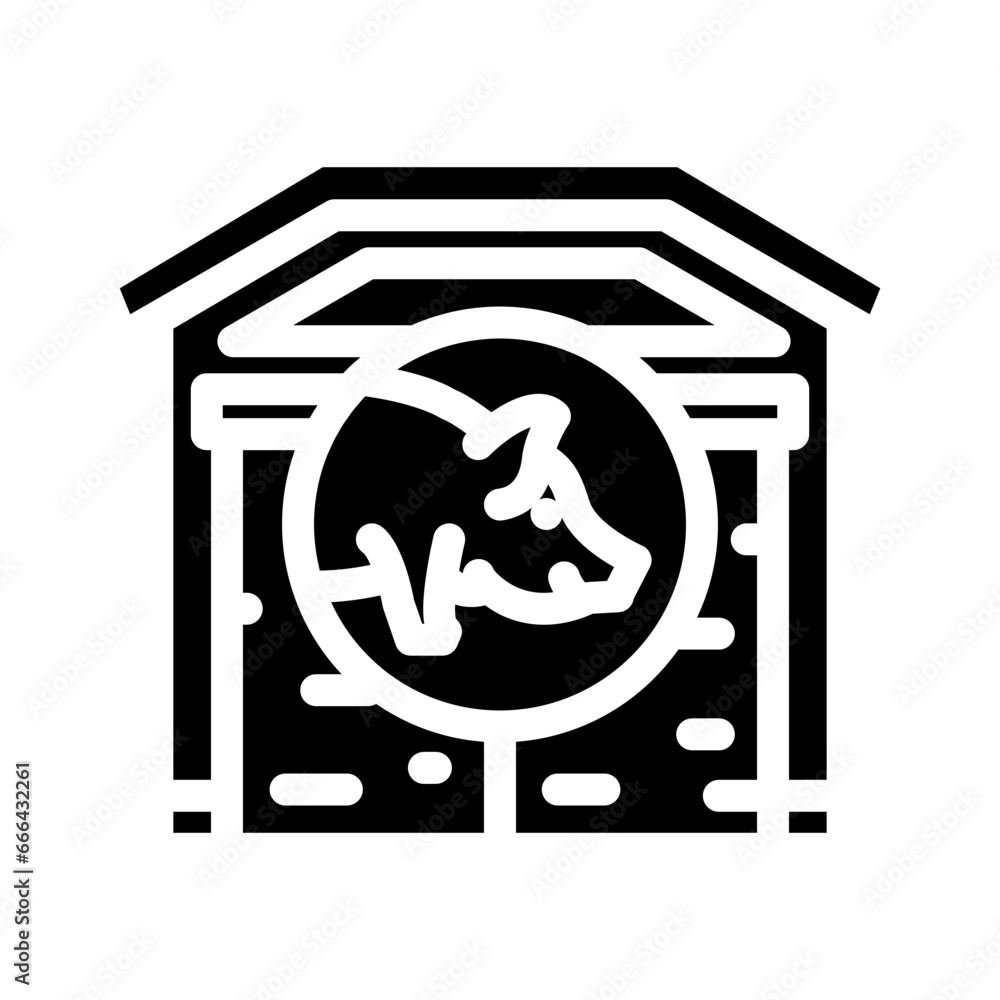 pig farm glyph icon vector. pig farm sign. isolated symbol illustration pig farm glyph icon vector. pig farm sign. isolated symbol illustration