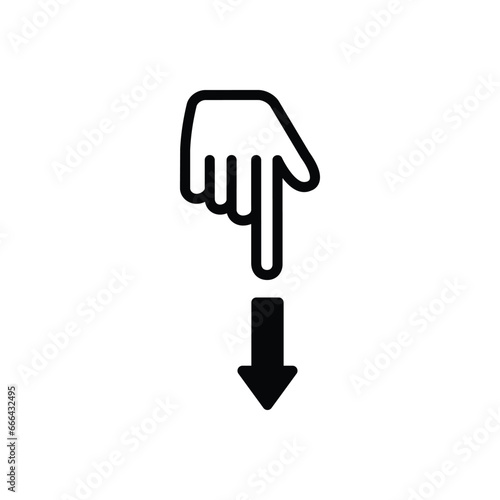 Black solid icon for point down