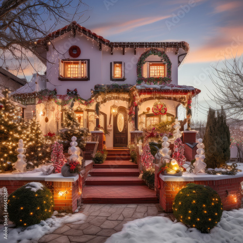house with christmas lights on the exterior © Maryann