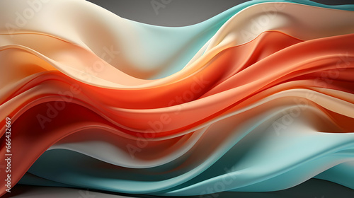 Turquoise And Peach Gradient Curves