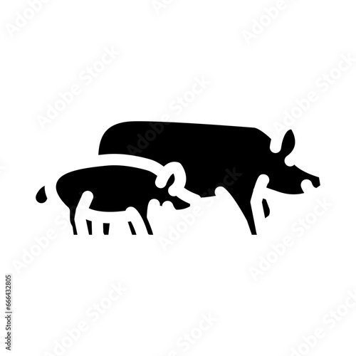 pig piglets farm glyph icon vector. pig piglets farm sign. isolated symbol illustration