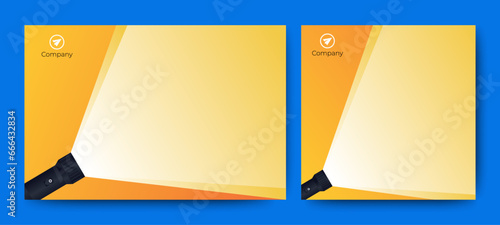 Set Announcement banner design blank no text with flashlight. Flyer marketing banner template for business. Vector 