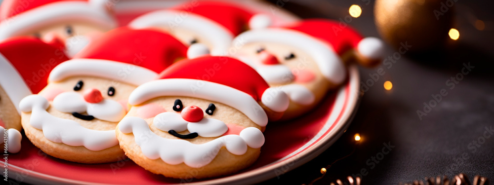 Christmas cookies Santa Claus. Generative AI,