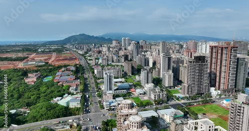 Drone fly over Linkou of Taiwan photo