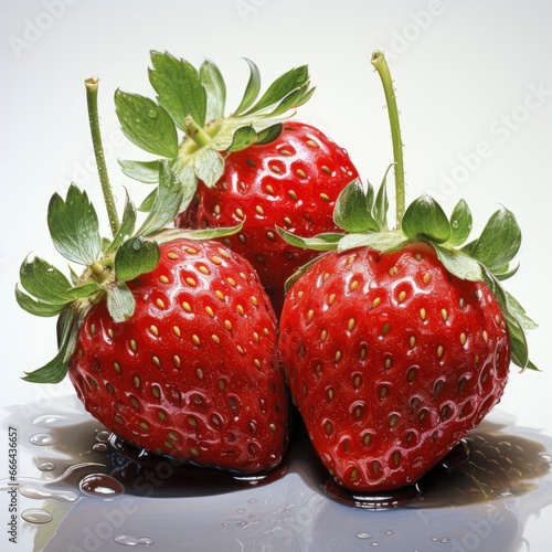 Strawberry Rasbery Sweet Food Watercolor ,Hd, On White Background photo