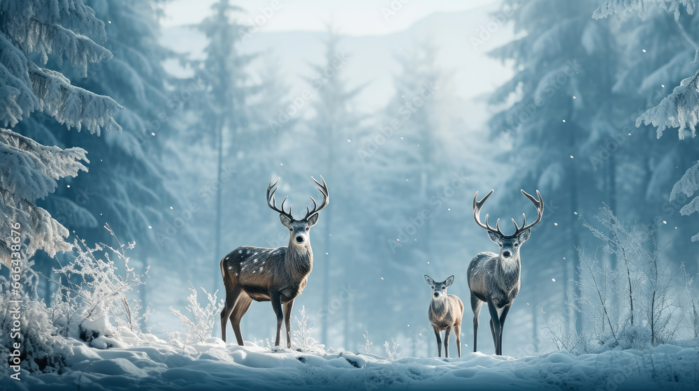 Deer in forrest , Animal wildlife silhouettes on meadow in forrest Deer in forrest , Animal wildlife silhouettes on meadow in forrest