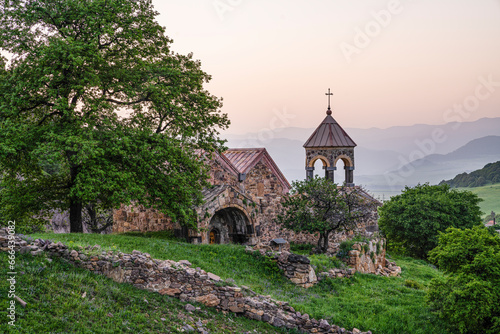 View of an Ardvi Monastery, Orthodox Churches among the mountains in Aragatsotn Province of Armenia. photo