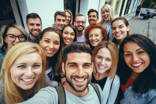 Group of friends having fun at home while taking selfie,diversity and portrait of friends on a holiday while having fun together on weekend trip