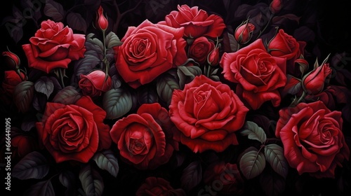 punch of red roses.
