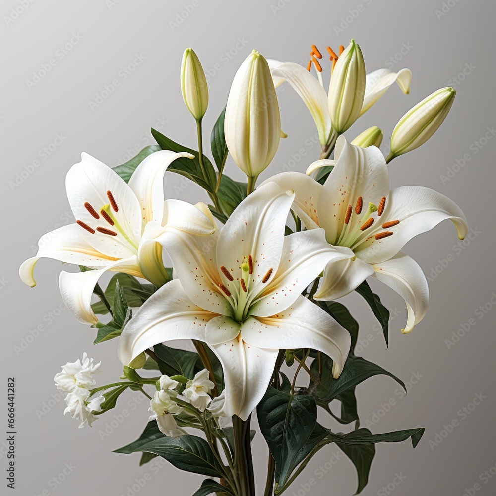 View Beautiful Blooming Lily Flower ,Hd, On White Background View Beautiful Blooming Lily Flower ,Hd, On White Background