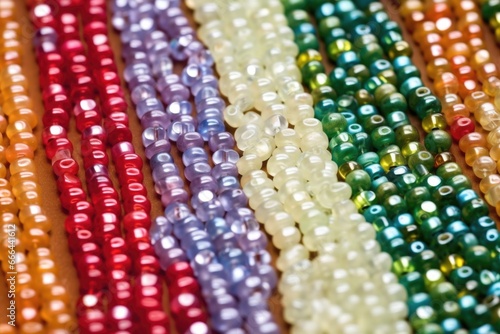 close shot of an unattended bead board with colorful beads