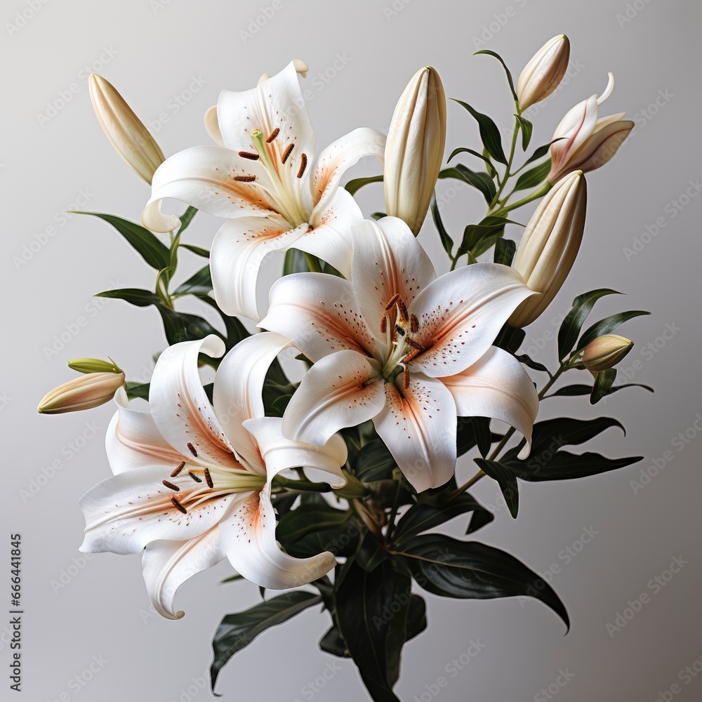 View Beautiful Blooming Lily Flower ,Hd, On White Background View Beautiful Blooming Lily Flower ,Hd, On White Background