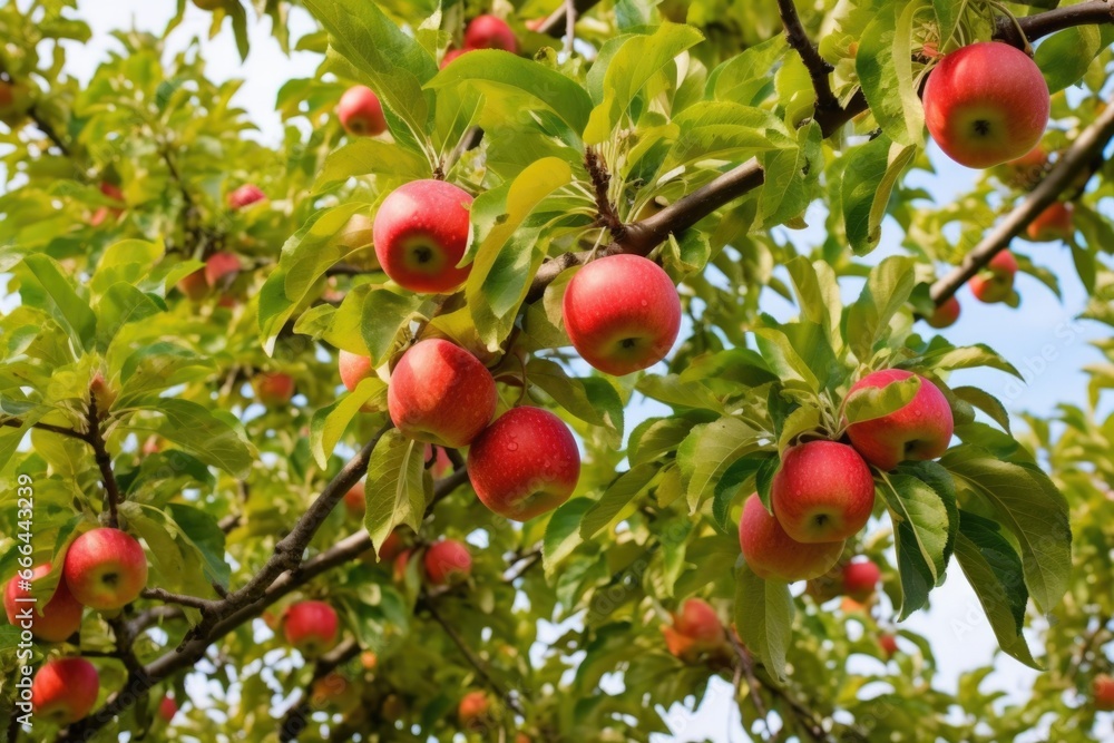 branches heavy with ripe apples ready for harvest branches heavy with ripe apples ready for harvest