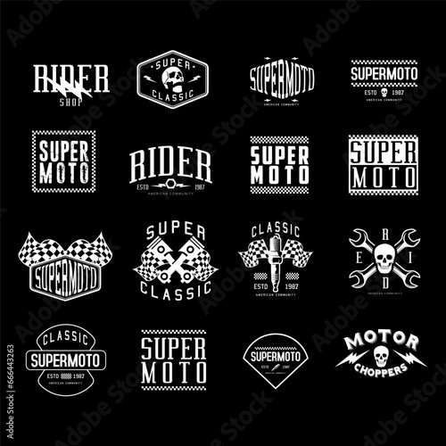 Vintage racing badges logo template collection pack
