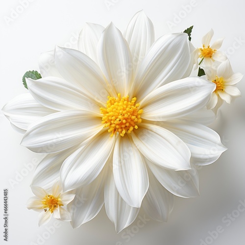 White Flower With Yellow Center White Petals ,Hd, On White Background