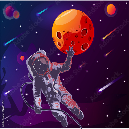 knowledge of space, meteorites with Mars, the weightless state of an astronaut