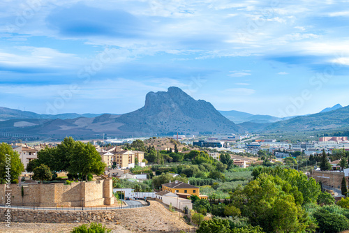 Panoramic view of the historical Andalusian city in Antequera, Spain photo