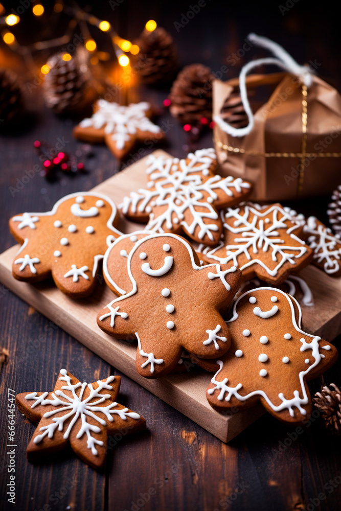 Christmas cookies on the table. Generative AI, Christmas cookies on the table. Generative AI,