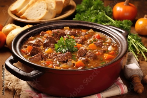scooping beef stew with crusty bread © Alfazet Chronicles