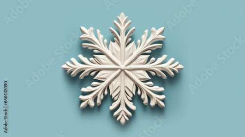 A single snowflake in a clean and simple design. AI generated