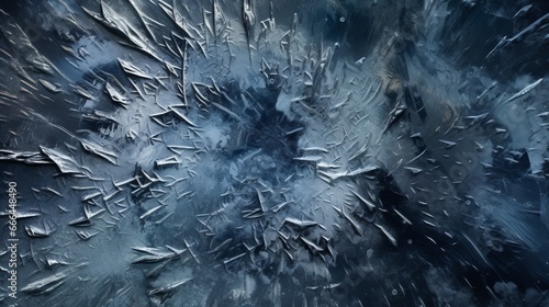 Abstract shapes resembling frost patterns on a window. AI generated
