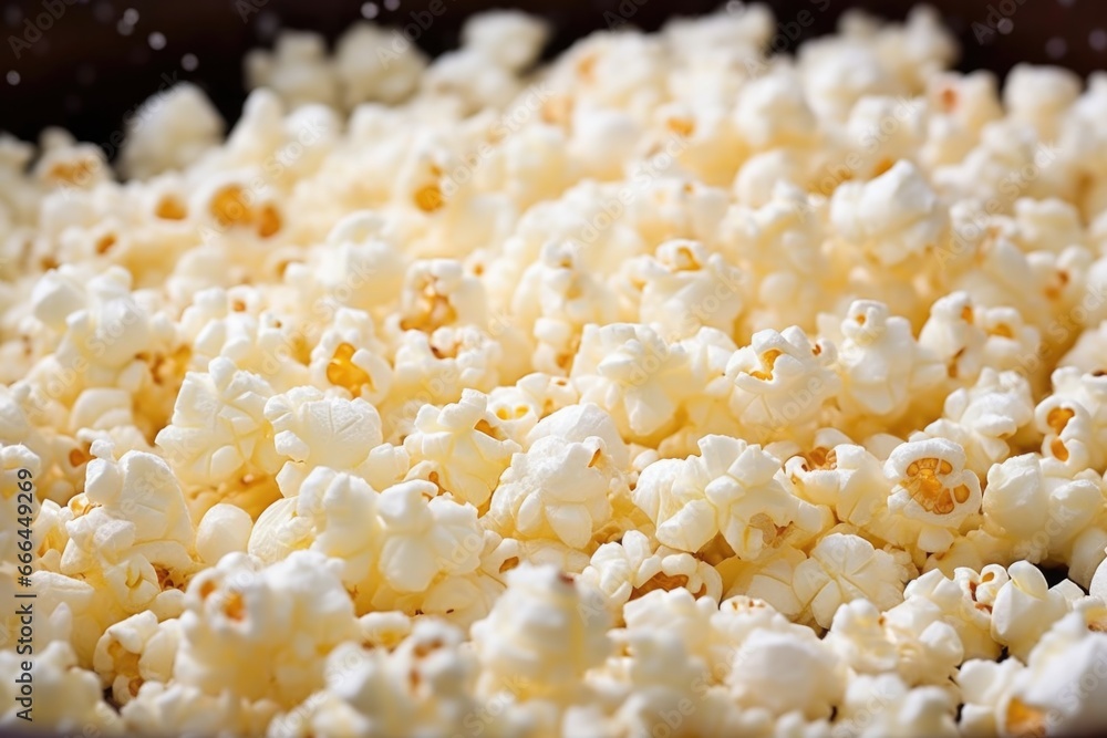 close up of popped corn, ready for candy coating close up of popped corn, ready for candy coating