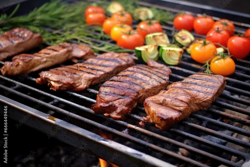 seitan steak marinated and grilling on stove seitan steak marinated and grilling on stove
