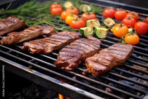seitan steak marinated and grilling on stove