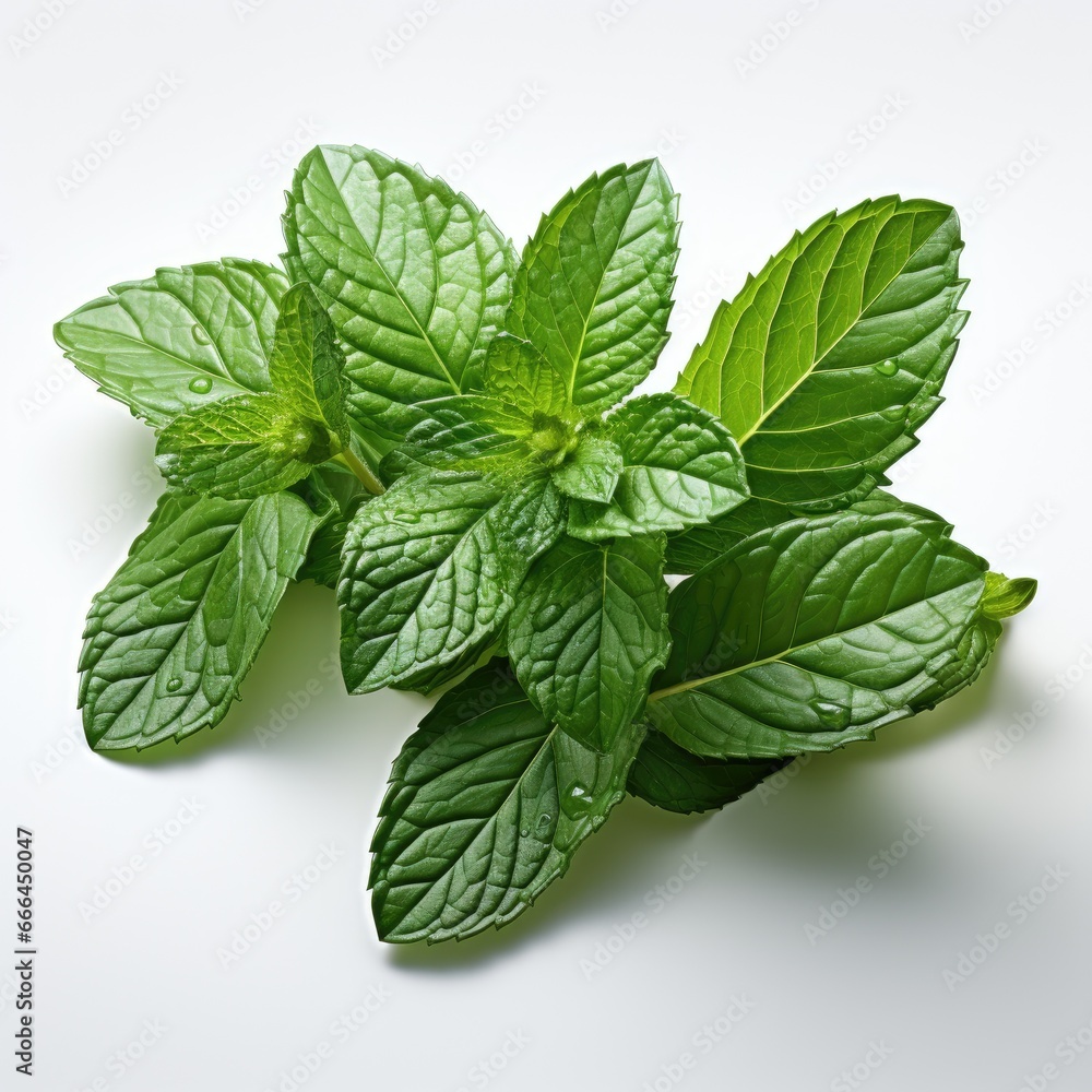 Close Up Fresh Mint Leaves, Hd , On White Background Close Up Fresh Mint Leaves, Hd , On White Background