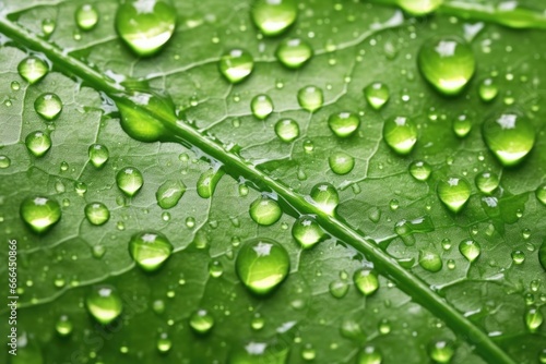 close-up view of a citrus leaf with dew drops