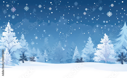 Christmas background,Winter background,Fairy lights Christmas tree,Winter and christmas landscape with snow and trees. © kiatipol