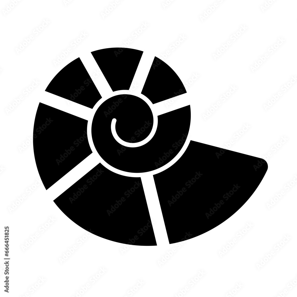 Simple fossil silhouette icon. Vector.