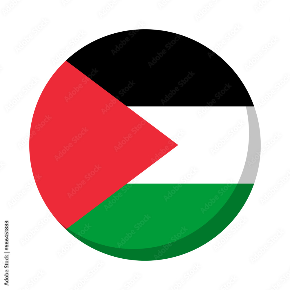 Round Palestine flag icon. Vector. Round Palestine flag icon. Vector.