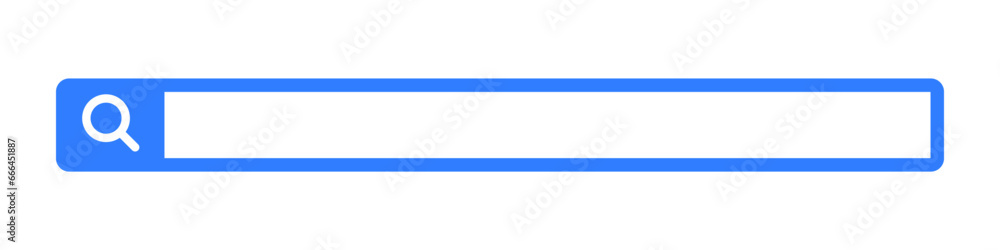 Blue search bar icon. Internet search box. Vector. Blue search bar icon. Internet search box. Vector.