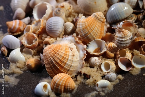 damaged sea snails shells