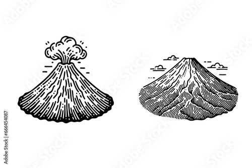 富士山のイラスト　ベクターコレクション