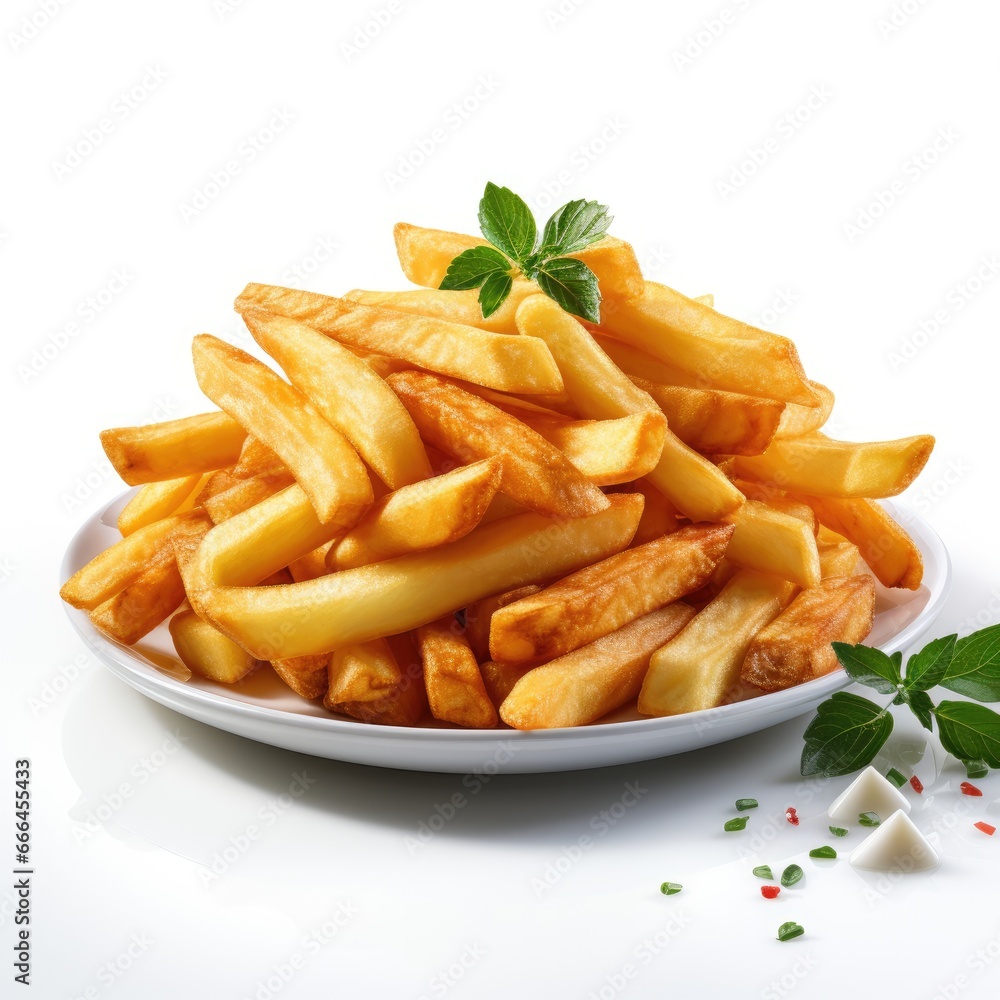 Fried Potato French Fries, Hd , On White Background 