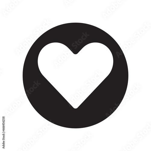 Heart icon vector. Love logo design. Heart vector icon illustration in circle isolated on white background