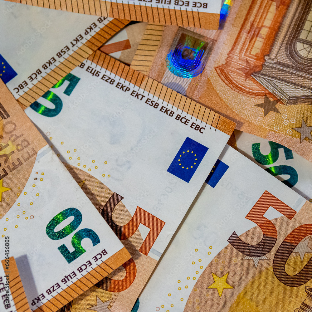 Realm of financial achievement with a top view close-up of a stack of ...