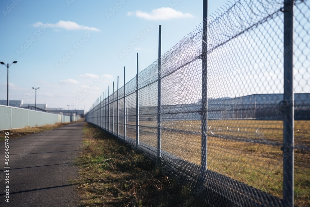 wired fence around an industrial compound wired fence around an industrial compound