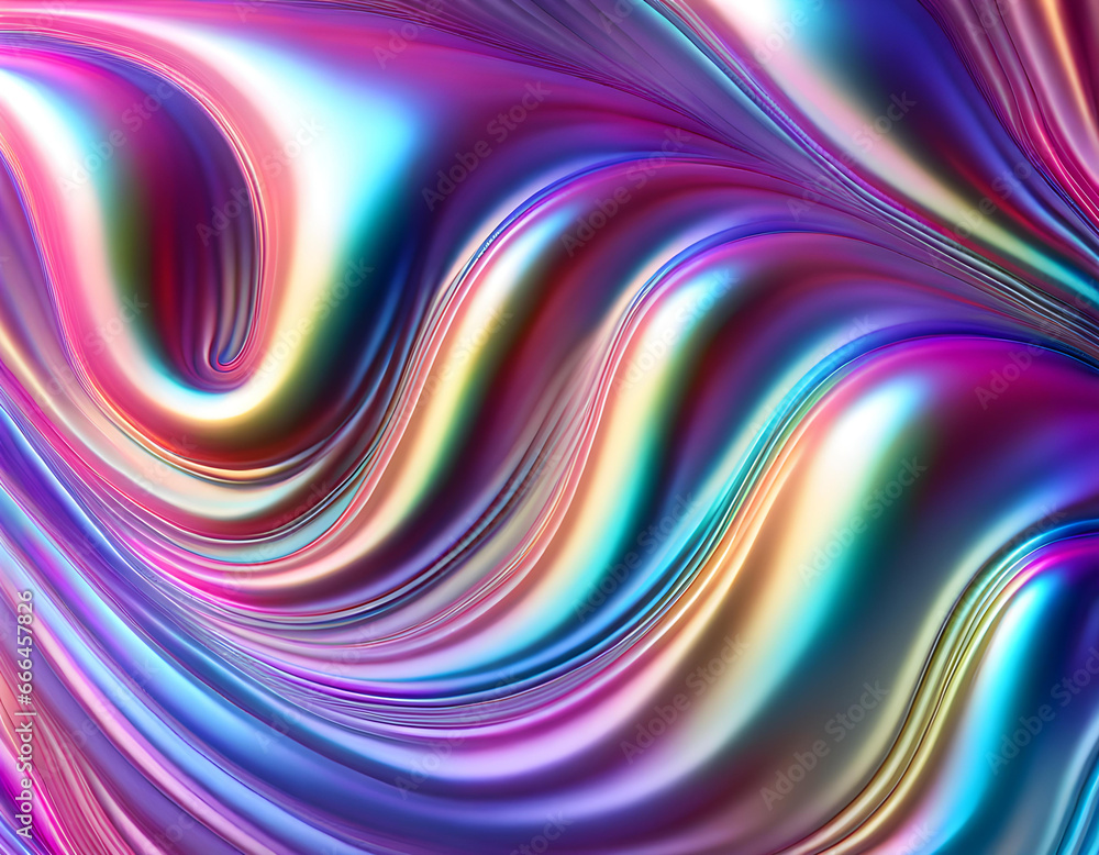 Obraz premium Abstract background of big waves of shiny iridescent pearls