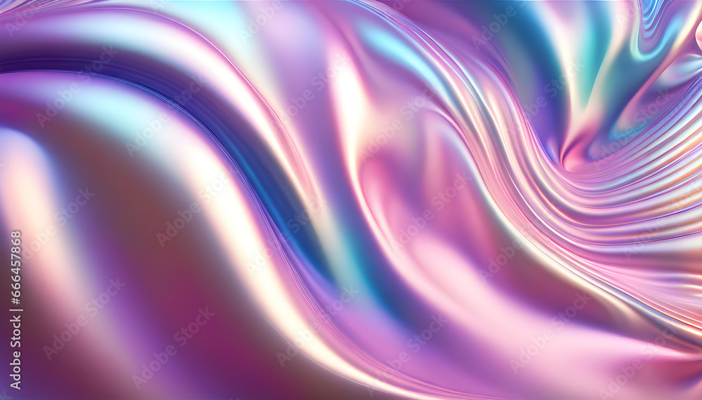 Abstract background of big waves of shiny iridescent pearls