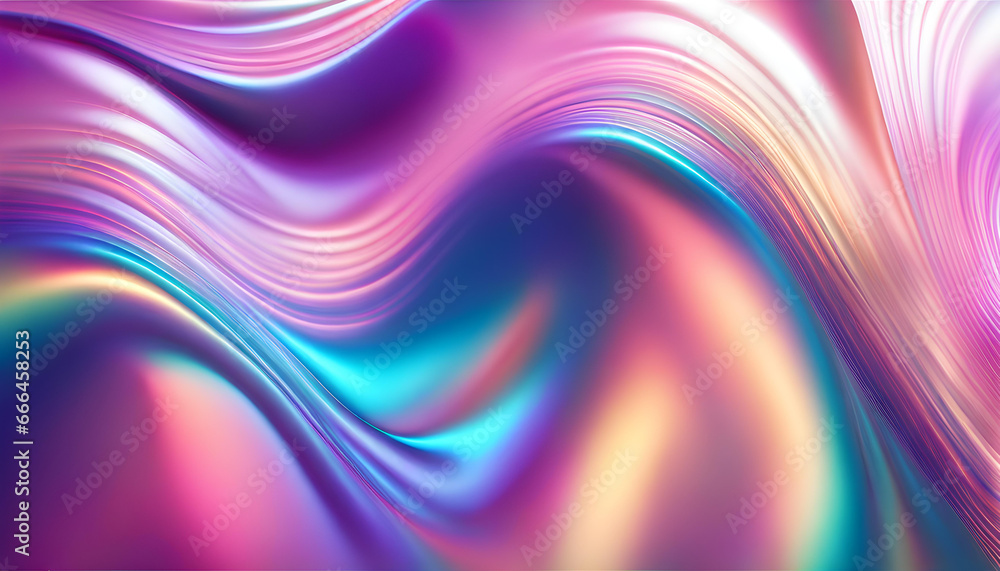 Obraz premium Abstract background of big waves of shiny iridescent pearls