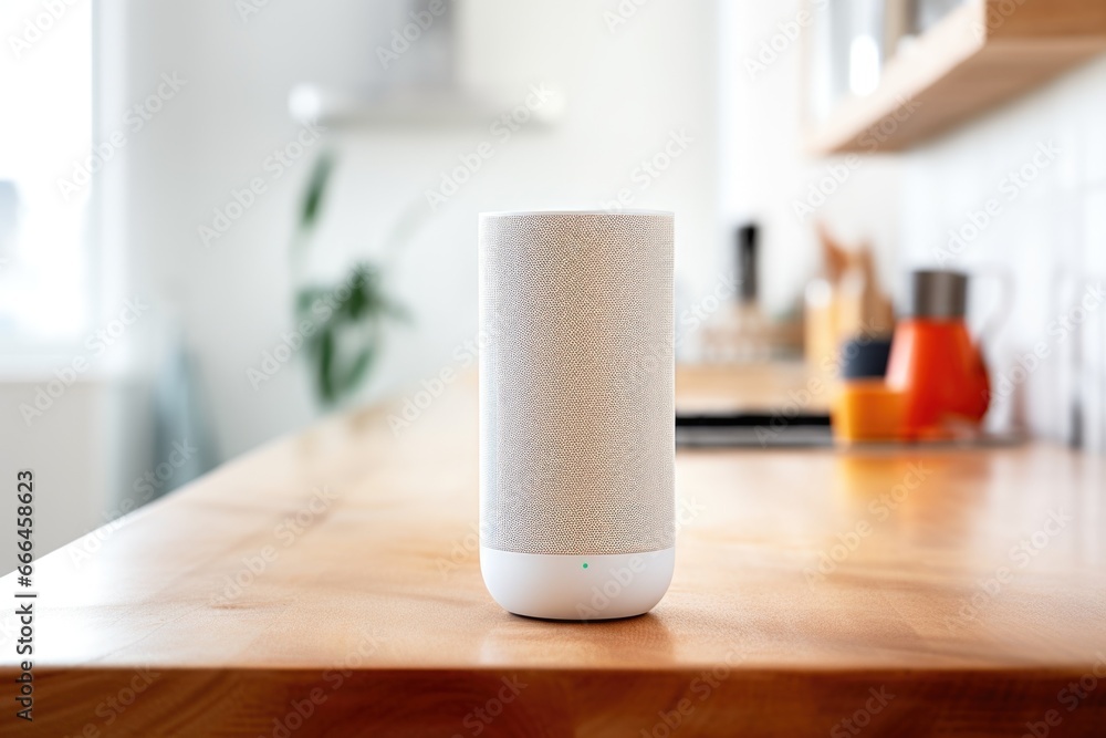 Naklejka premium voice-assisted speaker on white table