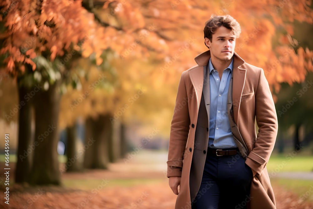 Men with casual outfit in autumn park Men with casual outfit in autumn park