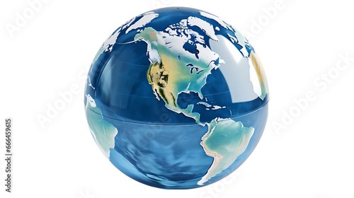 Globe with North America Isolated on Transparent or White Background, PNG photo