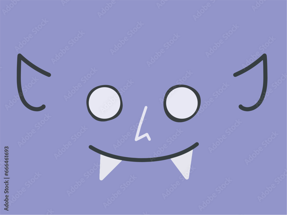 Happy halloween cute vampire face wallpaper background vector illustration. Hand drawing. Vampire with smile. Happy halloween cute vampire face wallpaper background vector illustration. Hand drawing. Vampire with smile.